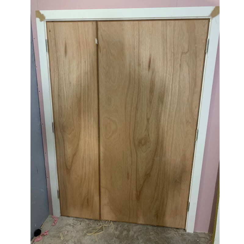 A set of double doors,frame and arks