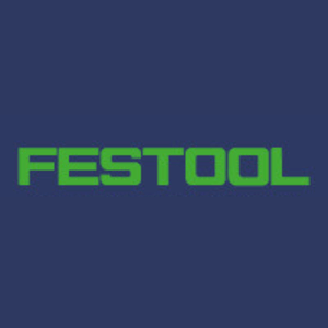 Festool logo in green on a blue background