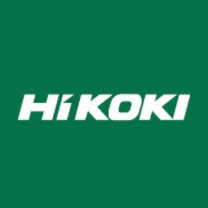 HiKOKI logo on a green background