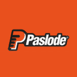 Paslode logo on an orange background