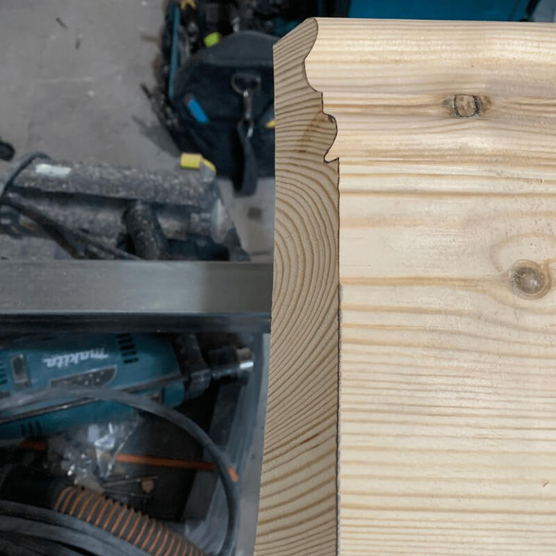 Skirting cut at 45 degrees and Marked, ready for scribing