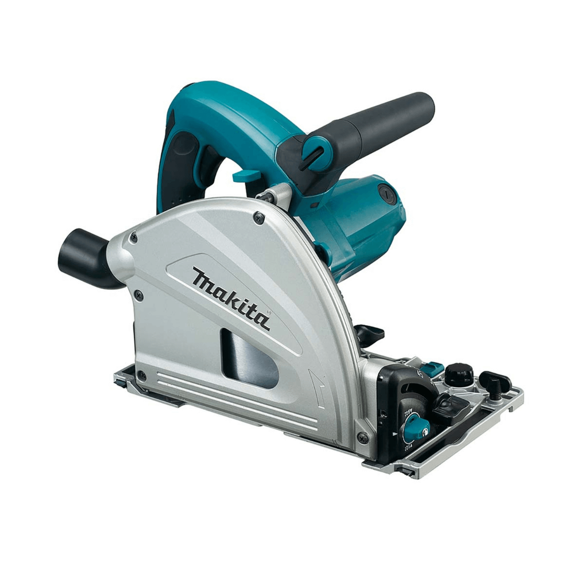 Makita plunge saw on a white background