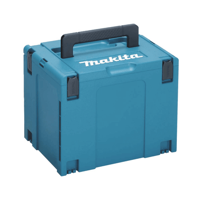 Blue tool case with Makita logo on a white background