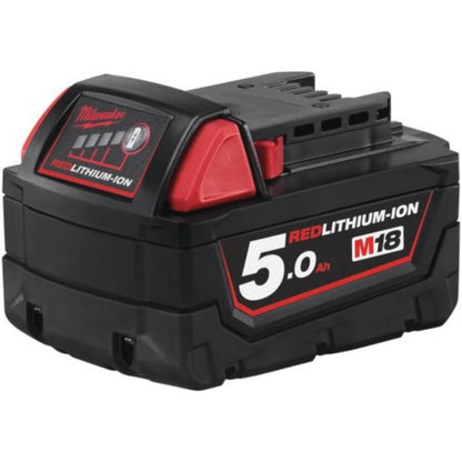 Milwaukee M18 REDLITHIUM-ION battery pack on a white background